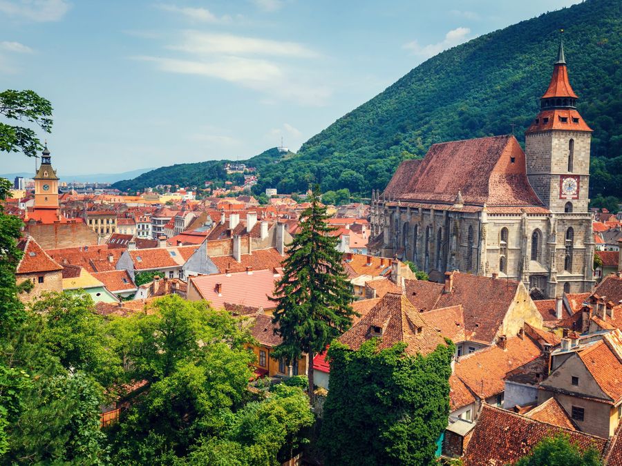 Brașov old town with the Black Church