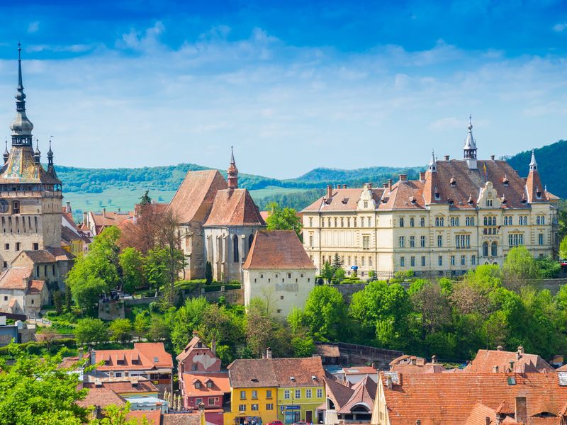 Sighișoara with the clock tower